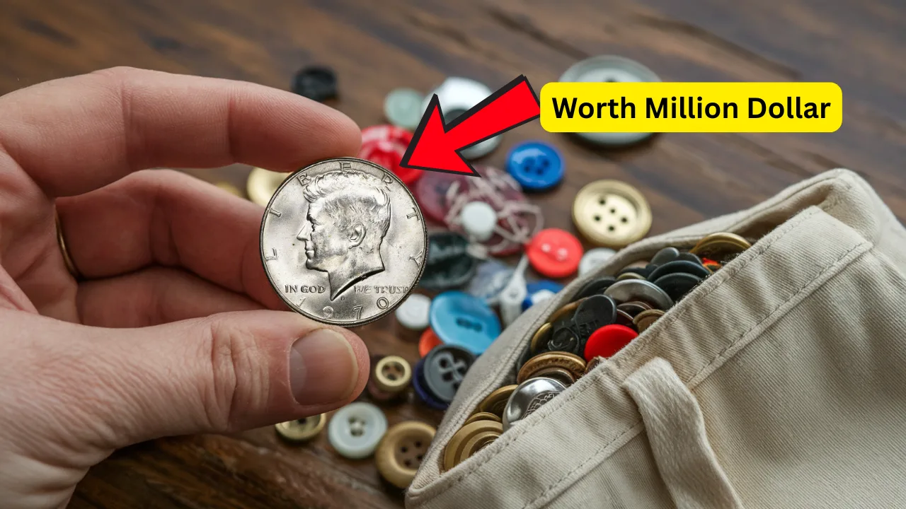 Found Kennedy Coin Bag of Buttons